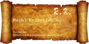 Reibl Krisztián névjegykártya
